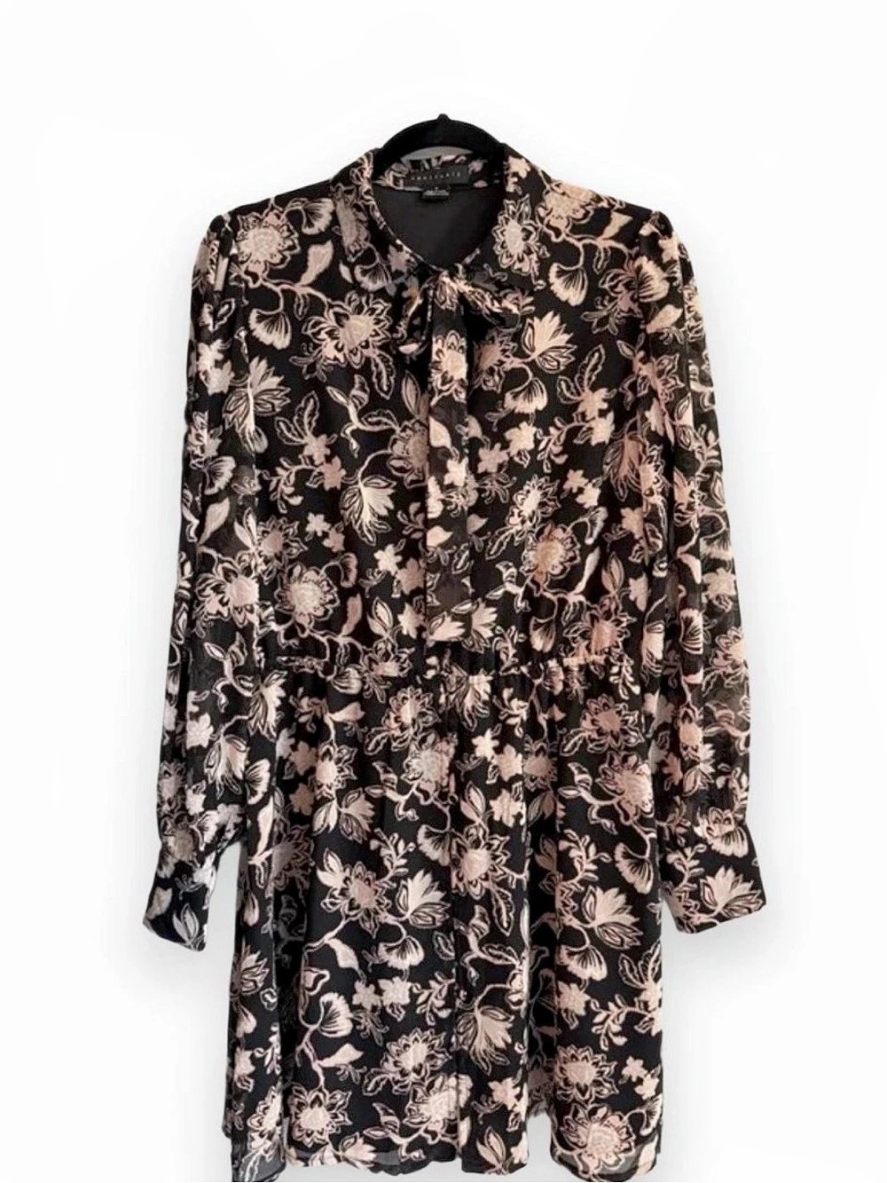 Sanctuary Soft Romance Dress Floral Tie Neck Mini Small